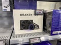 Seattle, WA USA - circa September 2022: Close up view of NZXT Kraken CPU cooler products for sale inside a Best Buy store