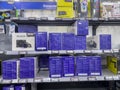 Seattle, WA USA - circa September 2022: Close up view of NZXT Kraken CPU cooler products for sale inside a Best Buy store