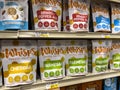 Seattle, WA USA - circa September 2022: Close up view of Whisps cheese crisps for sale inside a grocery store