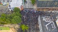 Seattle, WA/USA  June 3: Street View Protesters create a Mob Scene for George Floyd and the BLM in Seattle on Capital Hill June 3 Royalty Free Stock Photo