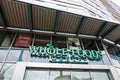 Whole Foods Market is an American multinational supermarket chain which exclusively sells products free from hydrogenated fats and Royalty Free Stock Photo