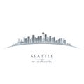 Seattle Washington city skyline silhouette white background