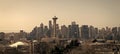 Seattle, Washington D.C. USA - April 06, 2021: panoramic seattle skyline skyscraper and space needle