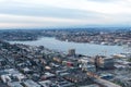 Seattle, Washington D.C. USA - April 03, 2021: seattle skyline with buildings in night aerial view Royalty Free Stock Photo