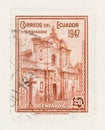 Quito Jesuit Church Facade on Stamp