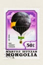 The Eagle Hydrogen Hot Air Balloon on Postage Stamp