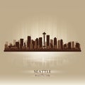 Seattle Washington skyline city silhouette Royalty Free Stock Photo