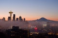 Seattle Washington skyline at dawn Royalty Free Stock Photo
