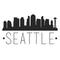 Seattle Washington Skyline. Silhouette City Design. Vector Famous Monuments Landmark Travel.