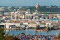 A big cargo ship at port of Seattle in Industrial District Royalty Free Stock Photo