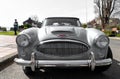 Seattle, Washington USA - April 06, 2021: austin healey retro oldtimer car convertible front view.