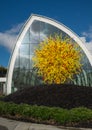 Seattle, Washington, USA, December, 15, 2015: Outside the amazing Chihuly atrium showing a beautiful blown glass artwork