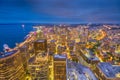 Seattle, Washington, USA downtown skyline at night. Royalty Free Stock Photo