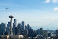 SEATTLE, WASHINGTON, USA - JAN 24th, 2017: Seattle skyline panorama seen from Kerry Park during the day light with Mount Royalty Free Stock Photo