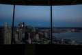 Seattle downtown skyline at night. View from Seattle needle. Royalty Free Stock Photo