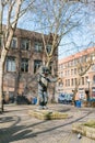 Seattle, Washington, USA. March 2020. The Indian statue in Pioneer Square Royalty Free Stock Photo