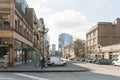 Seattle, Washington, USA. March 2020. Spring street of the city in the area of pioneer square