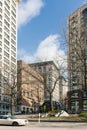 Seattle, Washington, USA. March 2020. Spring street of the city in the area of pioneer square