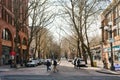 Seattle, Washington, USA. March 2020. Tourists and residents walk through the area of pioneer square