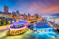 Seattle, Washington, USA pier and skyline Royalty Free Stock Photo