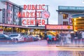 Seattle,Washington,usa. 02/06/17: Pike place market with reflect Royalty Free Stock Photo