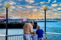 Seattle Waterfront Ferry Tourist Family Royalty Free Stock Photo