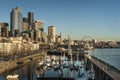 Seattle Waterfront at Sunset Royalty Free Stock Photo