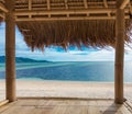 Seaview from bamboo hut Royalty Free Stock Photo