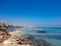 Seaview on the beach, sunny day on Protaras, Cyprus