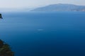 Seaview from the casstle of Naphplion. Ferry sails while sea. Greece Royalty Free Stock Photo