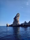 Seaview with cliffs of Capo Taormina