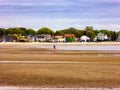 Seaview houses near silver sands beach Connecticut Royalty Free Stock Photo