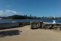 Seawall and Building Ruins at Ballast Point Park Sydney Royalty Free Stock Photo