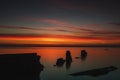 Seawall at Seafield, Kirkcaldy at sunrise Royalty Free Stock Photo