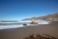 Seaweed on beach at cove of original Ragged Point at Big Sur on the Central Coast of California United States Royalty Free Stock Photo