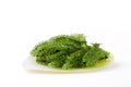 Seaweed , Healthy sea food in the dish from mother of pearl. Royalty Free Stock Photo