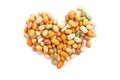 Seaweed peanuts in a heart shape Royalty Free Stock Photo