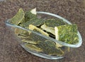 Seaweed rice crisps with algae