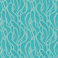 Seaweed seamless abstract vector pattern in light blue colors. Ethnic style textile collection. Backgrounds and textures shop