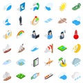 Seaworthy icons set, isometric style