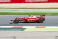 Sebastian Vettel drives the Scuderia Ferrari car on track for the Spanish Formula One Grand Prix at Circuit de Catalunya Royalty Free Stock Photo