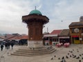 Sebilj or sebil, a fountain in the historic old bazaar Bascarsija in Sarajevo
