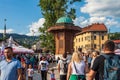 Sebilj wooden fountain in Sarajevo, Bosnia and Herzegovina Royalty Free Stock Photo