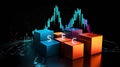 A SEC caption with graph in color stock background, global financial concepts, Generative AI illustrations