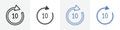 10 sec skip icon vector set use for web ui or app Royalty Free Stock Photo