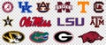 SEC teams logos set Royalty Free Stock Photo