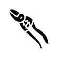 secateurs gardening tool glyph icon vector illustration Royalty Free Stock Photo