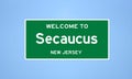 Secaucus, New Jersey city limit sign. Town sign from the USA.