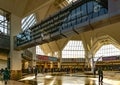 Secaucus, NJ /United States-Mar. 19, 2019: Landscape view of the main hall of New Jersey Transits Secaucus Junction
