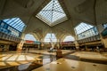 Horizontal interior view of the Frank R. Lautenberg Rail Station at Secaucus Junction